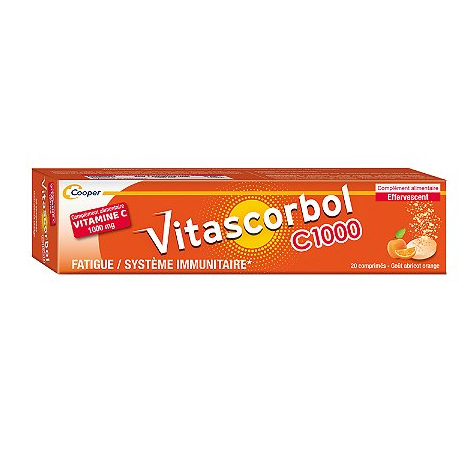 image VITASCORBOL - Vitamine C 1g 20 comprimés effervescents